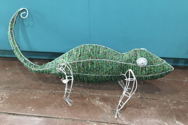 Wire Art Large Beaded Chameleon
